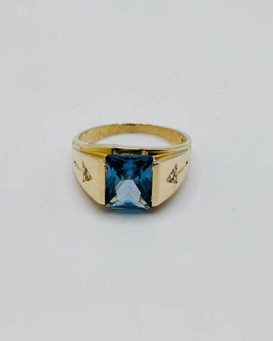 ANILLO DE HOMBRE CON PIEDRA AZUL TURQUESA