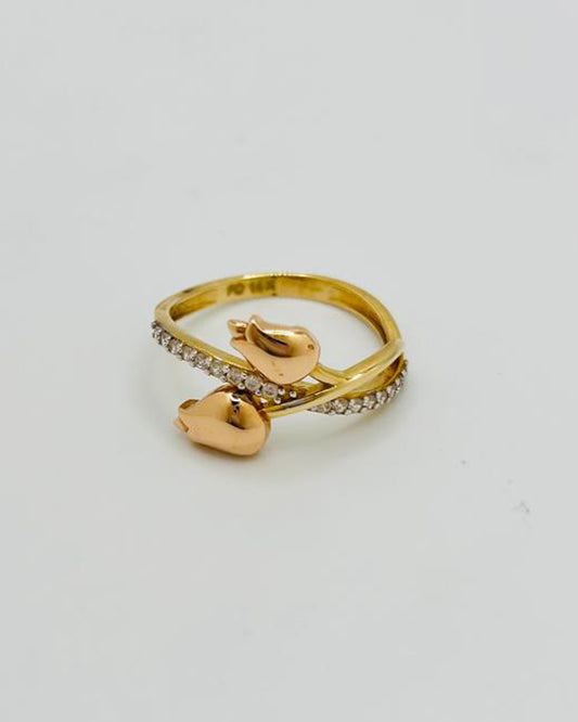 ANILLO MUJER CON DETALLES DE FLOR EN ORO ROSADO